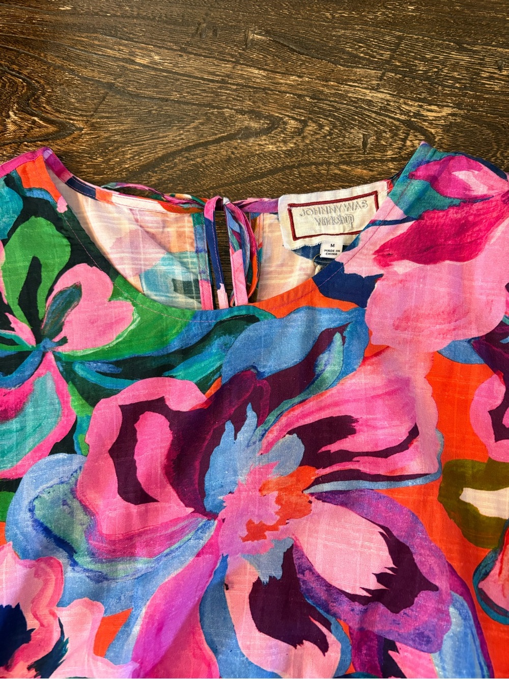 Johnny Was Smocked Tier Dress Womens M Ambre Floral NEW Floral Cotton Midi - Picture 8 of 14